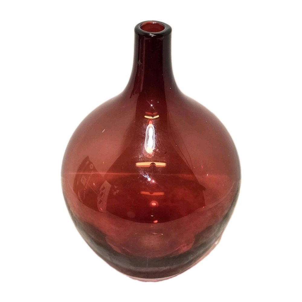 IKEA SALONG Ruby Red Art Glass Vase Johanna Jelinek 8" Scandinavian Decor